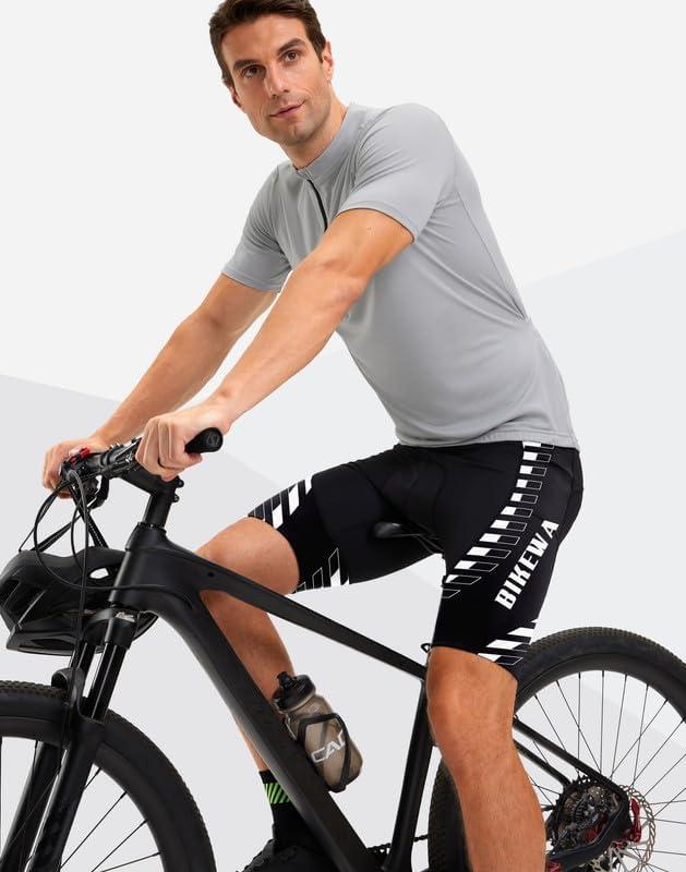 imageBikewa Mens Bike Shorts 4D Padded Biking Road Cycling Bicycle Pants Biker Shorts for Men Zipper Pockets4 White