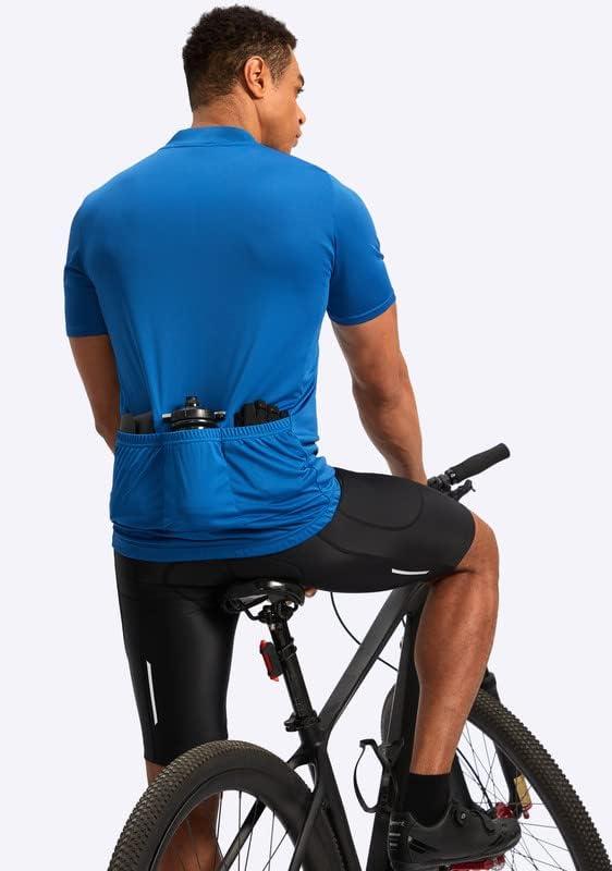 imageBikewa Mens Cycling Jersey Moisture Wicking Short Sleeve UPF Half Zip Bike Road Riding Biking Shirts for Men Zipper PocketsRoyal Blue