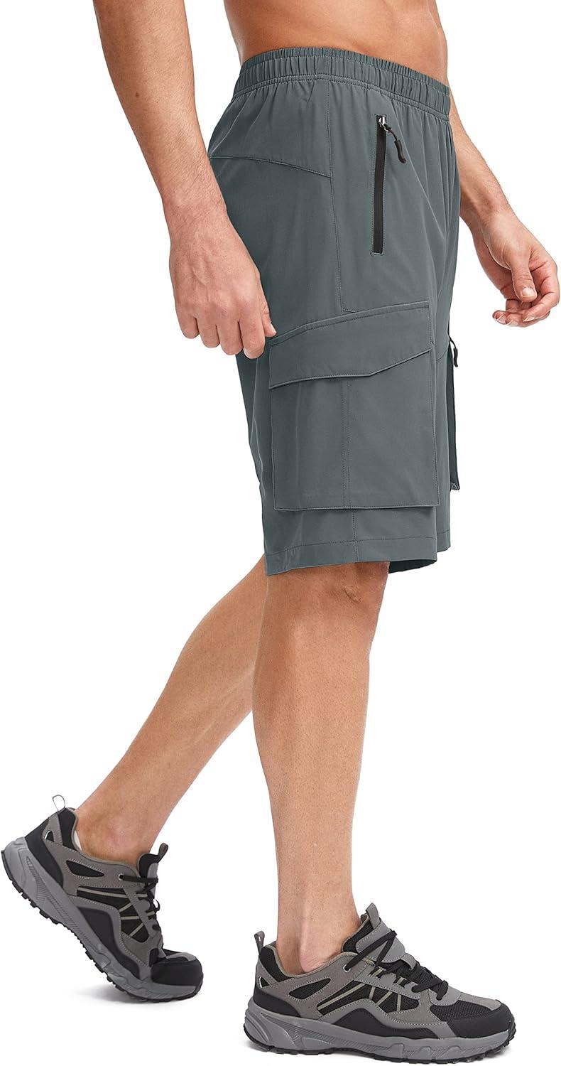 imageBikewa Mens Mountain Bike Shorts 3D Padded Loosefit Biking Riding Cycling Bicycle Biker Shorts Zipper PocketsGrey
