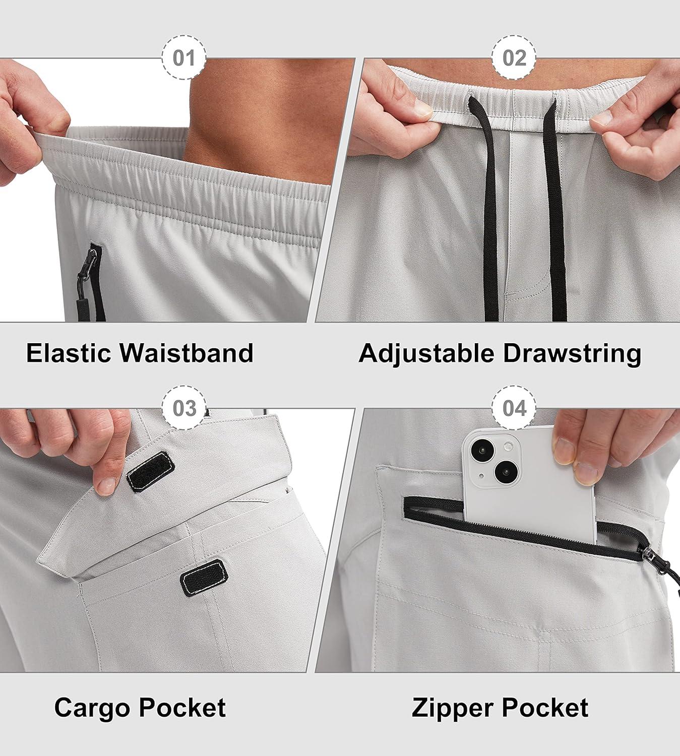 imageBikewa Mens Mountain Bike Shorts 3D Padded Loosefit Biking Riding Cycling Bicycle Biker Shorts Zipper PocketsLight Grey