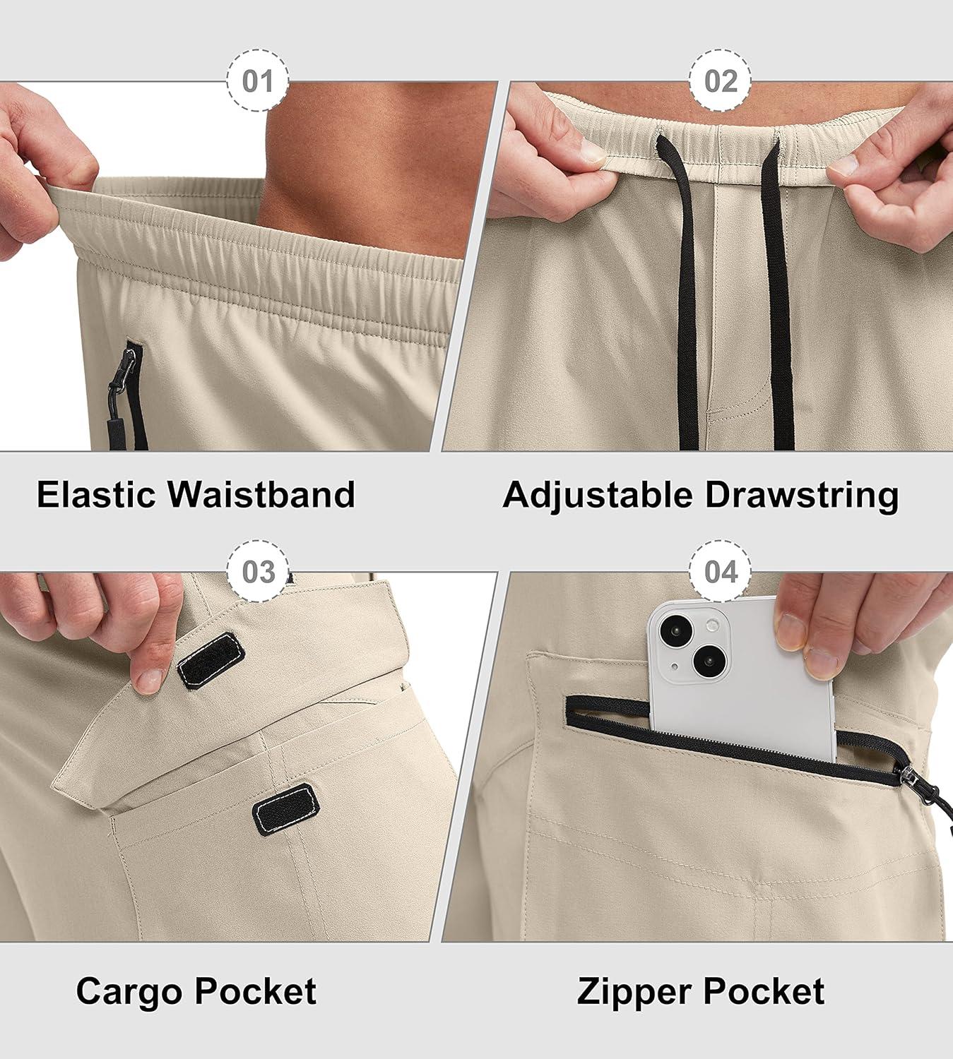 imageBikewa Mens Mountain Bike Shorts 3D Padded Loosefit Biking Riding Cycling Bicycle Biker Shorts Zipper PocketsLight Khaki