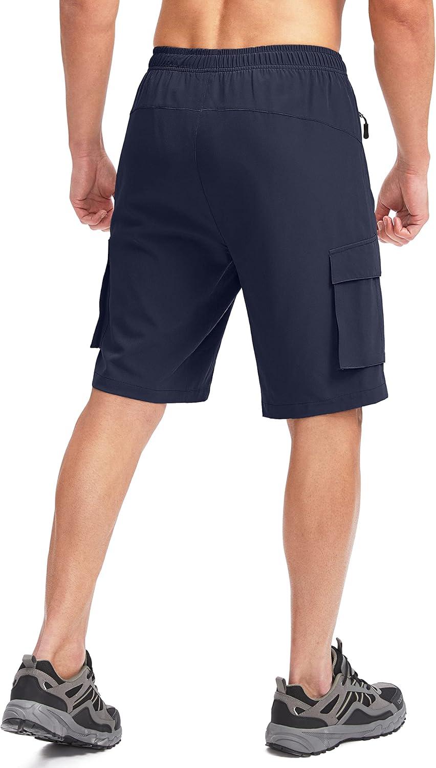 imageBikewa Mens Mountain Bike Shorts 3D Padded Loosefit Biking Riding Cycling Bicycle Biker Shorts Zipper PocketsNavy