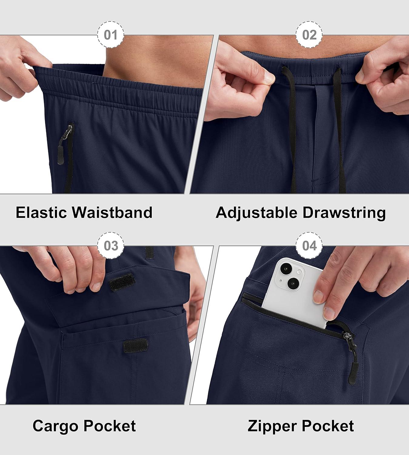 imageBikewa Mens Mountain Bike Shorts 3D Padded Loosefit Biking Riding Cycling Bicycle Biker Shorts Zipper PocketsNavy