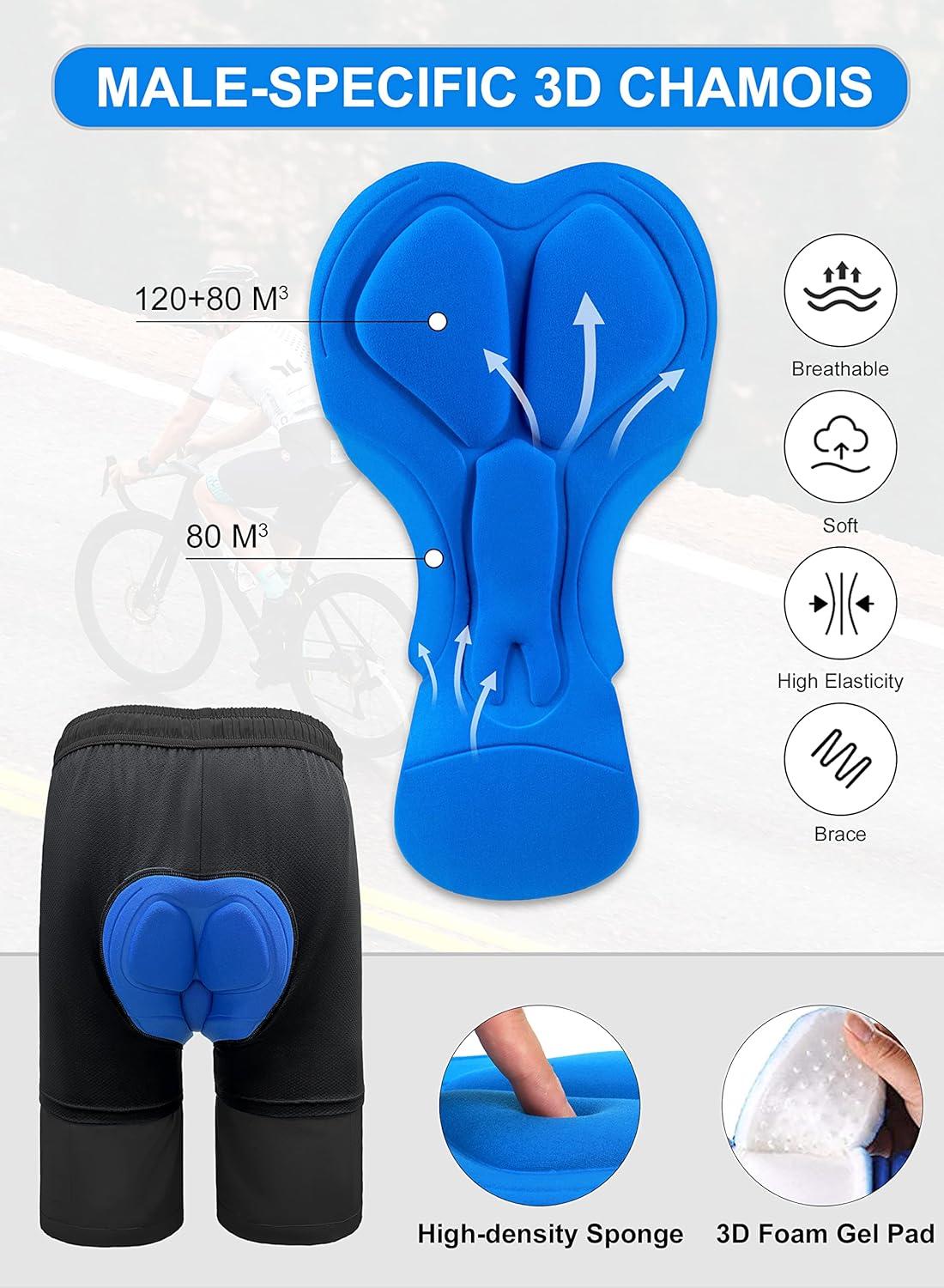 imageBikewa Mens Mountain Bike Shorts 3D Padded Loosefit Biking Riding Cycling Bicycle Biker Shorts Zipper PocketsRed
