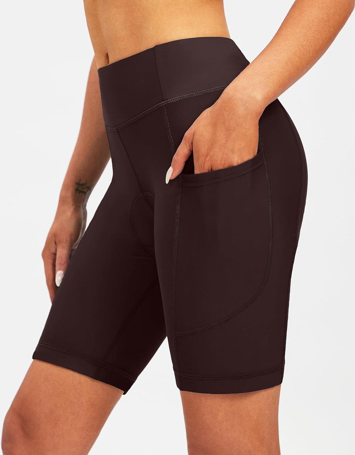 imageBikewa Womens 4D Padded Bike Shorts Cycling Riding Road Biking Bicycle Cycle Shorts for Women Zipper PocketsWine