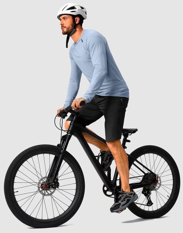 imageMens Mountain Bike Shorts Stretch Cycling Biking Bicycle Quick Dry Hiking Shorts for Men Zipper PocketsBlack