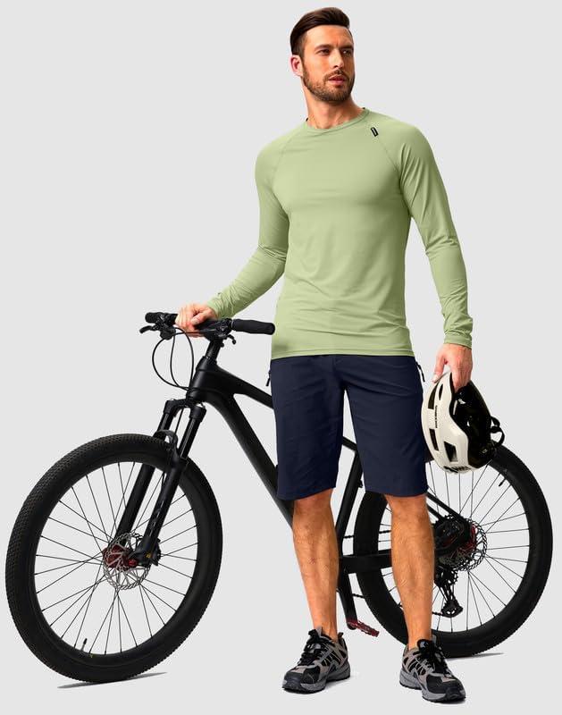 imageMens Mountain Bike Shorts Stretch Cycling Biking Bicycle Quick Dry Hiking Shorts for Men Zipper PocketsNavy