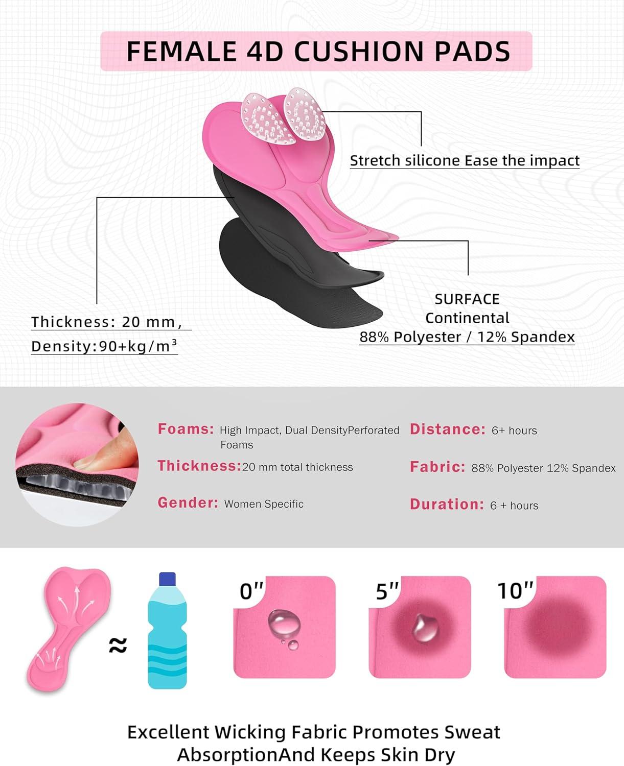 imageWomens 4D Padded Bike Shorts 5quot7quot Riding Underwear Cycling Bicycle Road Biking Cycle Shorts for Women Zipper PocketsWine