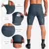 Bikewa Men’s Bike Shorts 3D Padded Cycling Road Biking Mountain Riding Biker Bicycle UPF 50+ Cycle Shorts Zipper Pockets(A_ Blue Grey)