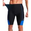 Bikewa Men’s Bike Shorts 3D Padded Cycling Road Biking Mountain Riding Biker Bicycle UPF 50+ Cycle Shorts Zipper Pockets(Black/Blue)