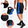 Bikewa Men’s Bike Shorts 3D Padded Cycling Road Biking Mountain Riding Biker Bicycle UPF 50+ Cycle Shorts Zipper Pockets(Black/Blue)