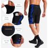 Bikewa Men’s Bike Shorts 3D Padded Cycling Road Biking Mountain Riding Biker Bicycle UPF 50+ Cycle Shorts Zipper Pockets(Black/Blue Arrow)