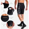 Bikewa Men’s Bike Shorts 3D Padded Cycling Road Biking Mountain Riding Biker Bicycle UPF 50+ Cycle Shorts Zipper Pockets(Black/Dark Gray Triangle)