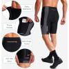 Bikewa Men’s Bike Shorts 3D Padded Cycling Road Biking Mountain Riding Biker Bicycle UPF 50+ Cycle Shorts Zipper Pockets(Black/Dark Grey)