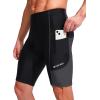 Bikewa Men’s Bike Shorts 3D Padded Cycling Road Biking Mountain Riding Biker Bicycle UPF 50+ Cycle Shorts Zipper Pockets(Black/Dark Grey)