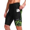 Bikewa Men’s Bike Shorts 3D Padded Cycling Road Biking Mountain Riding Biker Bicycle UPF 50+ Cycle Shorts Zipper Pockets(Black/Green Polygon)