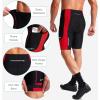 Bikewa Men’s Bike Shorts 3D Padded Cycling Road Biking Mountain Riding Biker Bicycle UPF 50+ Cycle Shorts Zipper Pockets(Black/Red)