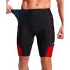 Bikewa Men’s Bike Shorts 3D Padded Cycling Road Biking Mountain Riding Biker Bicycle UPF 50+ Cycle Shorts Zipper Pockets(Black/Red)