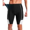 Bikewa Men’s Bike Shorts 3D Padded Cycling Road Biking Mountain Riding Biker Bicycle UPF 50+ Cycle Shorts Zipper Pockets(Black/White)