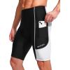 Bikewa Men’s Bike Shorts 3D Padded Cycling Road Biking Mountain Riding Biker Bicycle UPF 50+ Cycle Shorts Zipper Pockets(Black/White)
