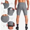 Bikewa Men’s Bike Shorts 3D Padded Cycling Road Biking Mountain Riding Biker Bicycle UPF 50+ Cycle Shorts Zipper Pockets(Light Grey)