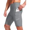 Bikewa Men’s Bike Shorts 3D Padded Cycling Road Biking Mountain Riding Biker Bicycle UPF 50+ Cycle Shorts Zipper Pockets(Light Grey)