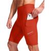 Bikewa Men’s Bike Shorts 3D Padded Cycling Road Biking Mountain Riding Biker Bicycle UPF 50+ Cycle Shorts Zipper Pockets(Orange)