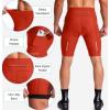 Bikewa Men’s Bike Shorts 3D Padded Cycling Road Biking Mountain Riding Biker Bicycle UPF 50+ Cycle Shorts Zipper Pockets(Orange)