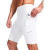 Bikewa Men’s Bike Shorts 3D Padded Cycling Road Biking Mountain Riding Biker Bicycle UPF 50+ Cycle Shorts Zipper Pockets(White)