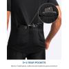 Bikewa Men’s Cycling Jersey Moisture Wicking Short Sleeve UPF Half Zip Bike Road Riding Biking Shirts for Men Zipper Pockets(Black)