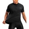 Bikewa Men’s Cycling Jersey Moisture Wicking Short Sleeve UPF Half Zip Bike Road Riding Biking Shirts for Men Zipper Pockets(Black)