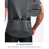 Bikewa Men’s Cycling Jersey Moisture Wicking Short Sleeve UPF Half Zip Bike Road Riding Biking Shirts for Men Zipper Pockets(Dark Grey)