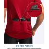 Bikewa Men’s Cycling Jersey Moisture Wicking Short Sleeve UPF Half Zip Bike Road Riding Biking Shirts for Men Zipper Pockets(Dark Red)