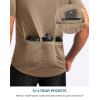 Bikewa Men’s Cycling Jersey Moisture Wicking Short Sleeve UPF Half Zip Bike Road Riding Biking Shirts for Men Zipper Pockets(Khaki)