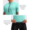 Bikewa Men’s Cycling Jersey Moisture Wicking Short Sleeve UPF Half Zip Bike Road Riding Biking Shirts for Men Zipper Pockets(Light Green)