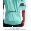Bikewa Men’s Cycling Jersey Moisture Wicking Short Sleeve UPF Half Zip Bike Road Riding Biking Shirts for Men Zipper Pockets(Light Green)