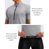 Bikewa Men’s Cycling Jersey Moisture Wicking Short Sleeve UPF Half Zip Bike Road Riding Biking Shirts for Men Zipper Pockets(Light Grey)