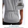 Bikewa Men’s Cycling Jersey Moisture Wicking Short Sleeve UPF Half Zip Bike Road Riding Biking Shirts for Men Zipper Pockets(Light Grey)