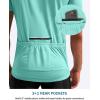 Bikewa Men’s Cycling Jersey Moisture Wicking Short Sleeve UPF Half Zip Bike Road Riding Biking Shirts for Men Zipper Pockets(Mint Green)