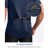 Bikewa Men’s Cycling Jersey Moisture Wicking Short Sleeve UPF Half Zip Bike Road Riding Biking Shirts for Men Zipper Pockets(Navy)