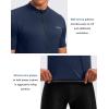 Bikewa Men’s Cycling Jersey Moisture Wicking Short Sleeve UPF Half Zip Bike Road Riding Biking Shirts for Men Zipper Pockets(Navy)