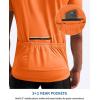 Bikewa Men’s Cycling Jersey Moisture Wicking Short Sleeve UPF Half Zip Bike Road Riding Biking Shirts for Men Zipper Pockets(Orange)
