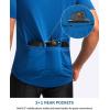 Bikewa Men’s Cycling Jersey Moisture Wicking Short Sleeve UPF Half Zip Bike Road Riding Biking Shirts for Men Zipper Pockets(Royal Blue)