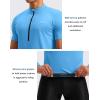 Bikewa Men’s Cycling Jersey Moisture Wicking Short Sleeve UPF Half Zip Bike Road Riding Biking Shirts for Men Zipper Pockets(Sky Blue)