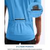 Bikewa Men’s Cycling Jersey Moisture Wicking Short Sleeve UPF Half Zip Bike Road Riding Biking Shirts for Men Zipper Pockets(Sky Blue)