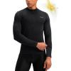 Bikewa Men’s Cycling Jersey with 3+1 Rear Zipper Pockets Long Sleeve Moisture Wicking UPF 50+ Half Zip Riding Bike Shirts(Black)
