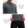 Bikewa Men’s Cycling Jersey with 3+1 Rear Zipper Pockets Long Sleeve Moisture Wicking UPF 50+ Half Zip Riding Bike Shirts(Dark Grey)
