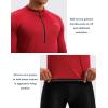 Bikewa Men’s Cycling Jersey with 3+1 Rear Zipper Pockets Long Sleeve Moisture Wicking UPF 50+ Half Zip Riding Bike Shirts(Dark Red)