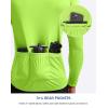 Bikewa Men’s Cycling Jersey with 3+1 Rear Zipper Pockets Long Sleeve Moisture Wicking UPF 50+ Half Zip Riding Bike Shirts(Fluorescent Green)