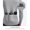 Bikewa Men’s Cycling Jersey with 3+1 Rear Zipper Pockets Long Sleeve Moisture Wicking UPF 50+ Half Zip Riding Bike Shirts(Light Grey)